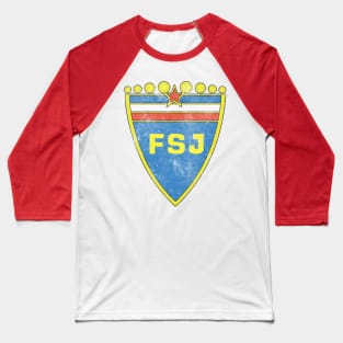 The Football Association of Yugoslavia / Vintage Faded Style Defunct Logo Baseball T-Shirt